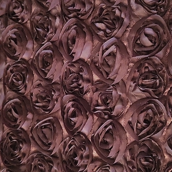 NEW Brown Organza Clutch, Rosettes, Rhinestone Clasp & Silver-tone Strap - Picture 8 of 12